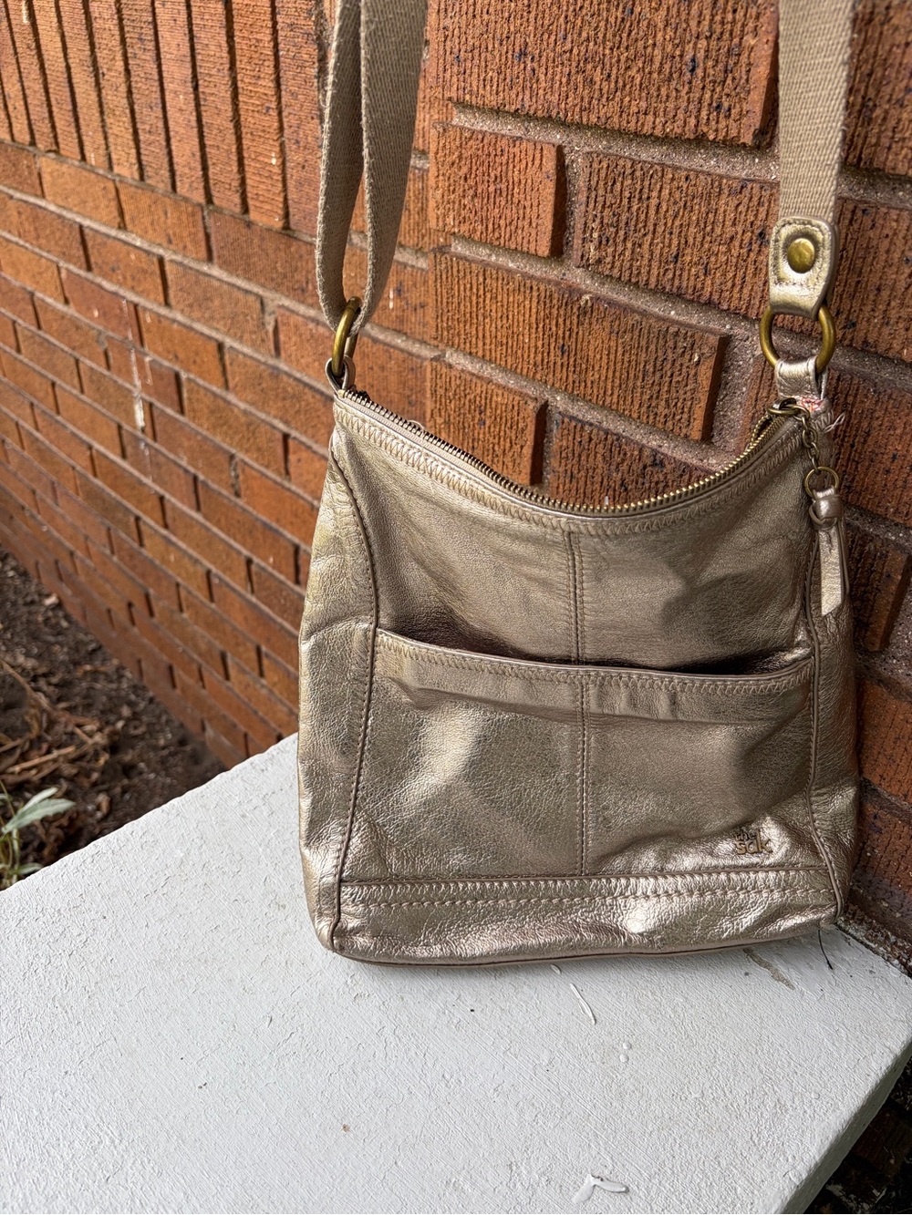 The Sak Metallic Gold Crossbody Bag